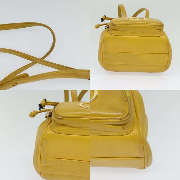 DIOR Backpack Leather Gold Yellow - Picture 10 of 13